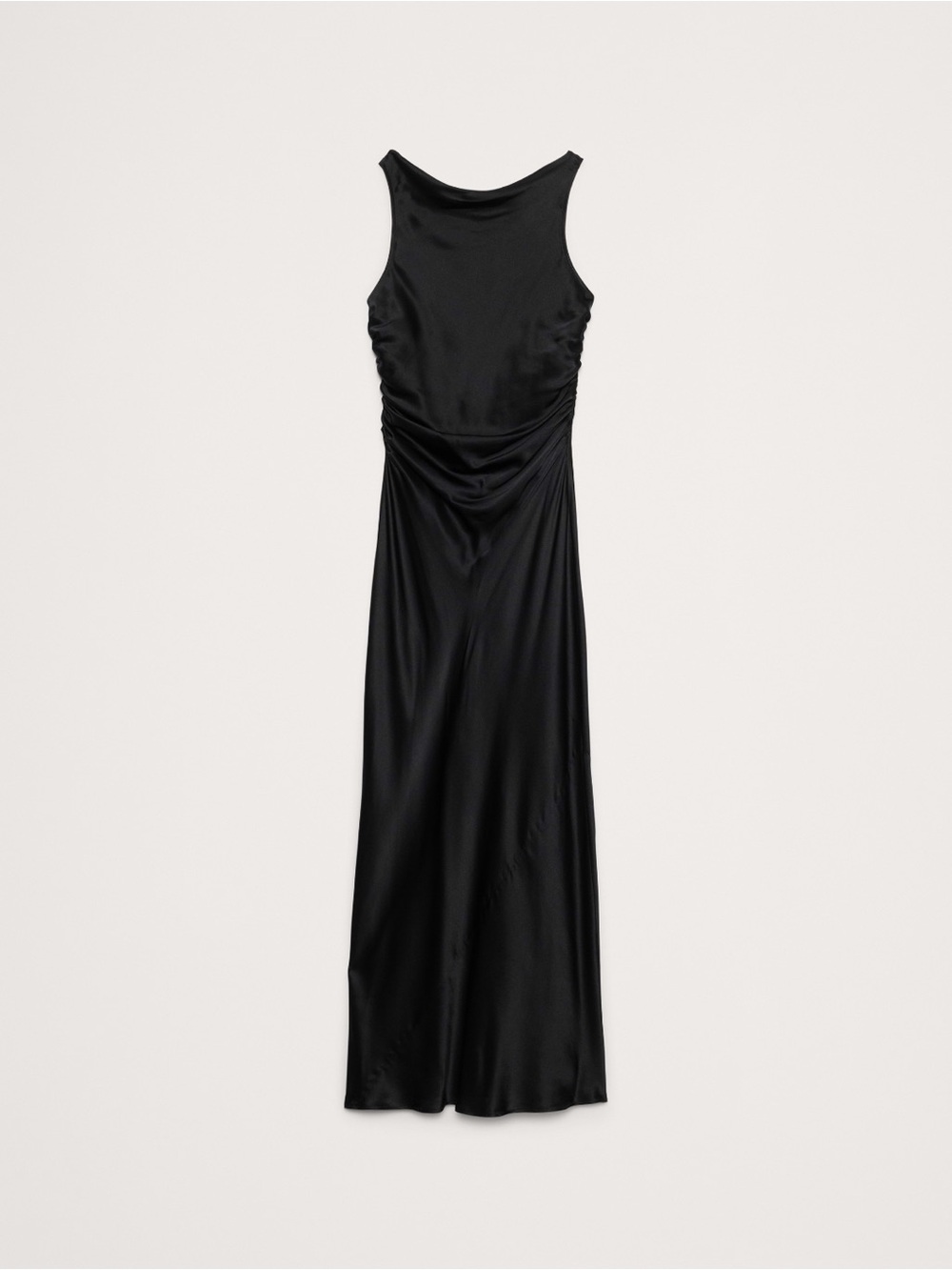 NWT - Banana Republic Black Satin Maxi Dress - Size 8 - Picture 4 of 4